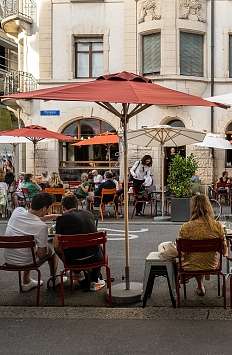 Rheingasse in front of the Consum